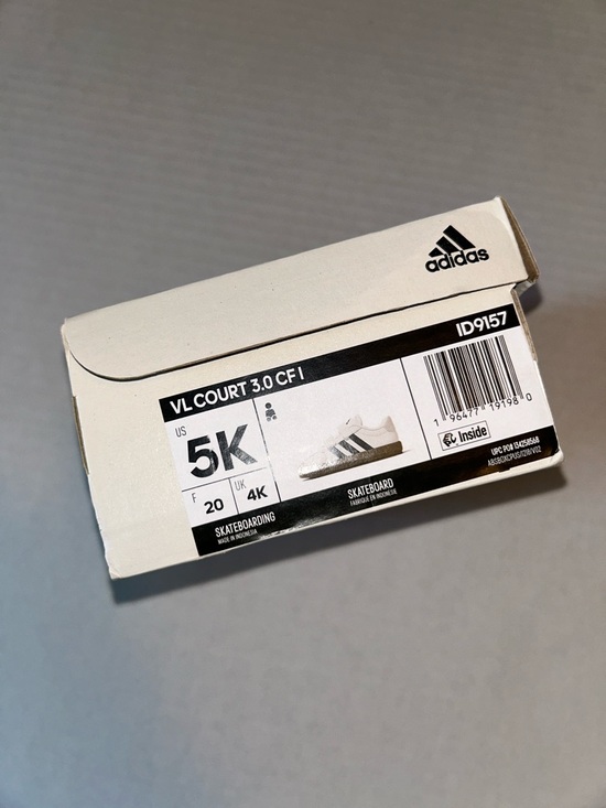 adidas White/Core Black/Gray One VL Court 3.0 Velcro Sneakers - Picture 16 of 16